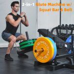 Signature Fitness Máquina de empuje de cadera cargada con placa de puente de glúteos para moldear y construir músculos d