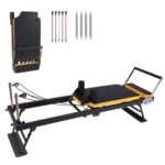 Máquina reformadora de pilates plegable para el hogar, máquina de pilates reformadora compacta, resistencia dual, equipo