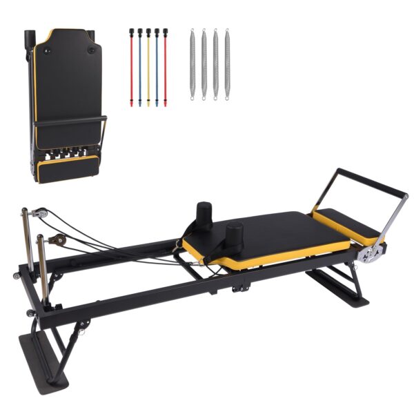 Máquina reformadora de pilates plegable para el hogar, máquina de pilates reformadora compacta, resistencia dual, equipo