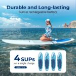SereneLife Bomba eléctrica de tabla de remo – Bomba de SUP portátil de doble etapa de 16 PSI para inflado/desinflado súp