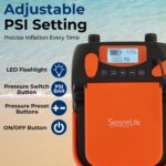 SereneLife Bomba eléctrica de tabla de remo – Bomba de SUP portátil de doble etapa de 16 PSI para inflado/desinflado súp