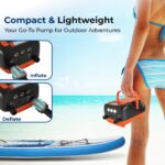 SereneLife Bomba eléctrica de tabla de remo – Bomba de SUP portátil de doble etapa de 16 PSI para inflado/desinflado súp