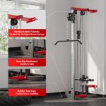 Wall Mount Cable Machine – Dual Pulley Cable Crossover Machine with 19 Adjustable Positions, Tricep Rope, T-Bar, LAT Pul