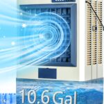Enfriador de pantano evaporativo Uthfy JH-40BI-217 41 pulgadas 4800 CFM tanque 10.6 galones 3 paquetes de hielo oscilaci