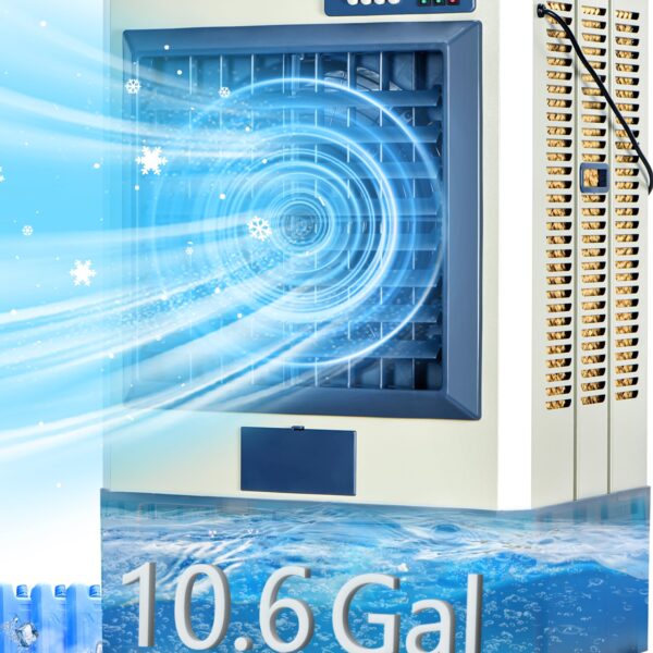 Enfriador de pantano evaporativo Uthfy JH-40BI-217 41 pulgadas 4800 CFM tanque 10.6 galones 3 paquetes de hielo oscilaci