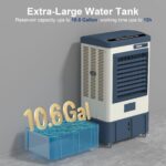 Enfriador de pantano evaporativo Uthfy JH-40BI-217 41 pulgadas 4800 CFM tanque 10.6 galones 3 paquetes de hielo oscilaci