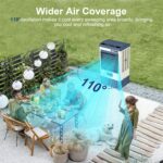 Enfriador de pantano evaporativo Uthfy JH-40BI-217 41 pulgadas 4800 CFM tanque 10.6 galones 3 paquetes de hielo oscilaci