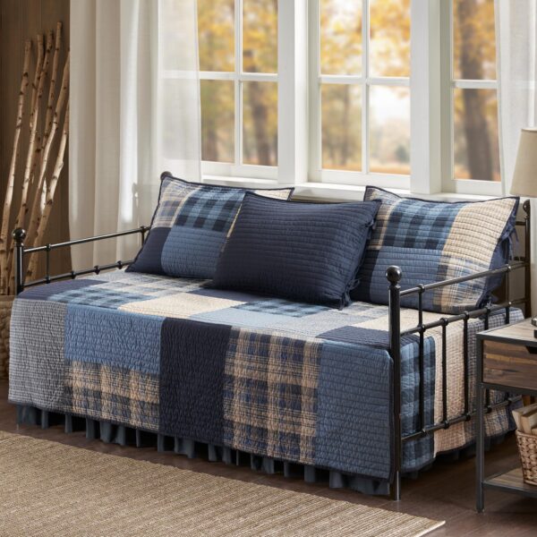 Juego de edredón con diseño de mosaicos Woolrich WR13-4088 colcha cabaña algodón prelavado para cama individual todas la