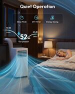 Aire acondicionado portátil EUHOMY PAC017-14K 14000 BTU refrigeración calor deshumidificador ventilador 500 CFM para esp