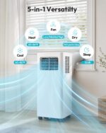Aire acondicionado portátil EUHOMY PAC017-14K 14000 BTU refrigeración calor deshumidificador ventilador 500 CFM para esp