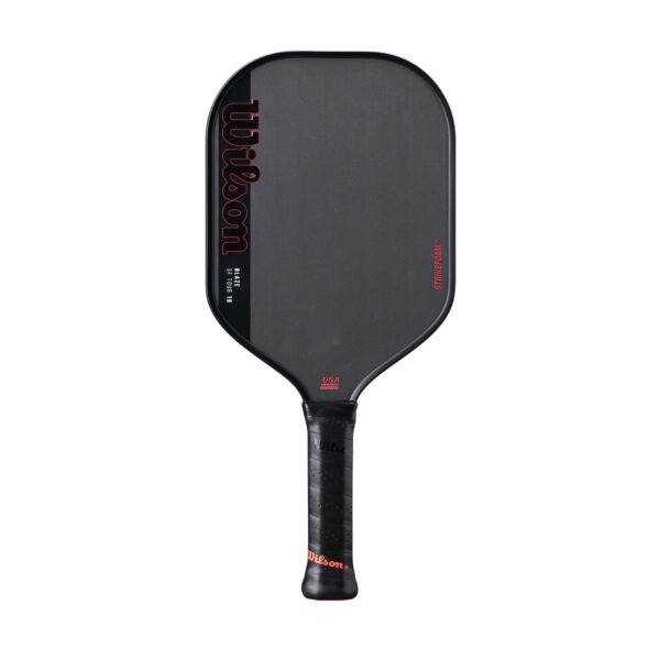 Wilson Blaze SF Tour 16 Paleta de Pickleball - Negro/Rojo, 4-1/4"