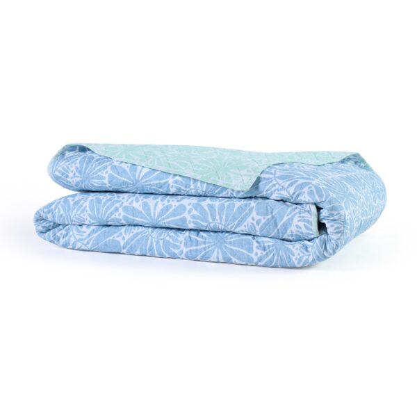 Colcha reversible Southern Tide Eldora WestPoint Home 1C53230 Full Queen percal de algodón estampado tropical azul Oeko-