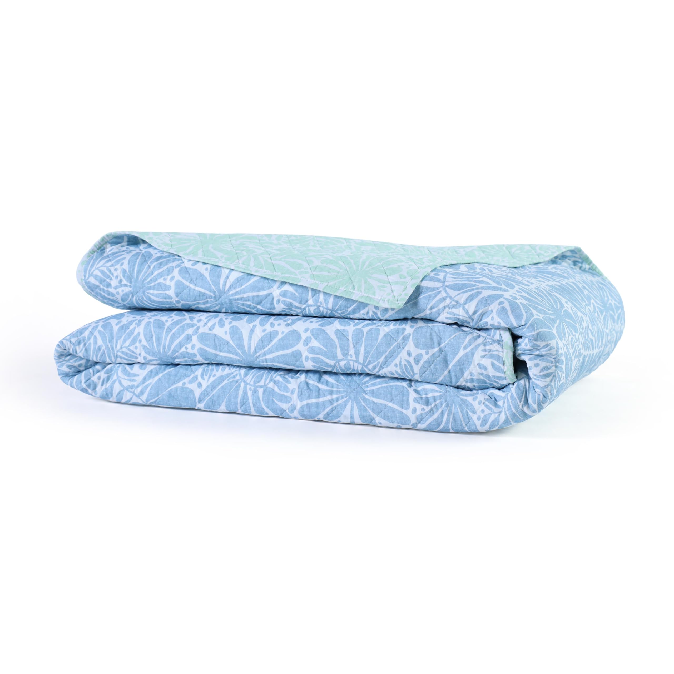 Version 1.0.0 Colcha reversible Southern Tide Eldora WestPoint Home 1C53230 Full Queen percal de algodón estampado tropical azul Oeko-