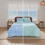 Colcha reversible Southern Tide Eldora WestPoint Home 1C53230 Full Queen percal de algodón estampado tropical azul Oeko-