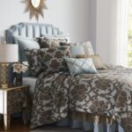 Juego funda de edredon Austin Horn Classics Oxford Pacific Coast Home Furnishings Queen 3 piezas azul gris algodon 90x95