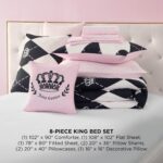 Juicy Couture Royal Argyle YMF Carpets Inc. JYAO002804 juego de cama reversible King 8 piezas en bolsa