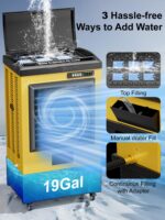 Enfriador evaporativo de pantano Uthfy JH-50AI-2 6500 CFM 48 pulgadas tanque 19 galones 3 velocidades oscilacion 120 gra
