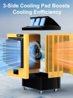 Enfriador evaporativo de pantano Uthfy JH-50AI-2 6500 CFM 48 pulgadas tanque 19 galones 3 velocidades oscilacion 120 gra