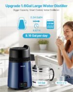 Destilador de Agua VEVOR Water Distiller 900W Purificador de Mesa 6 Litros Jarra de Vidrio Cuerpo de Acero