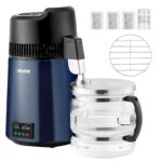 Destilador de Agua VEVOR Water Distiller 900W Purificador de Mesa 6 Litros Jarra de Vidrio Cuerpo de Acero