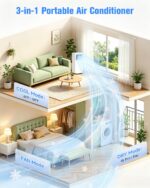 Aire acondicionado portátil 3 en 1 Line Blaster PAC-A016B-07KR 12000 BTU deshumidificador ventilador silencioso enfría h