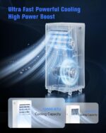 Aire acondicionado portátil 3 en 1 Line Blaster PAC-A016B-07KR 12000 BTU deshumidificador ventilador silencioso enfría h