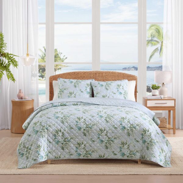 Juego de edredón Tommy Bahama Revman International A0011583 King algodón suave reversible 3 piezas diseño costero con fu