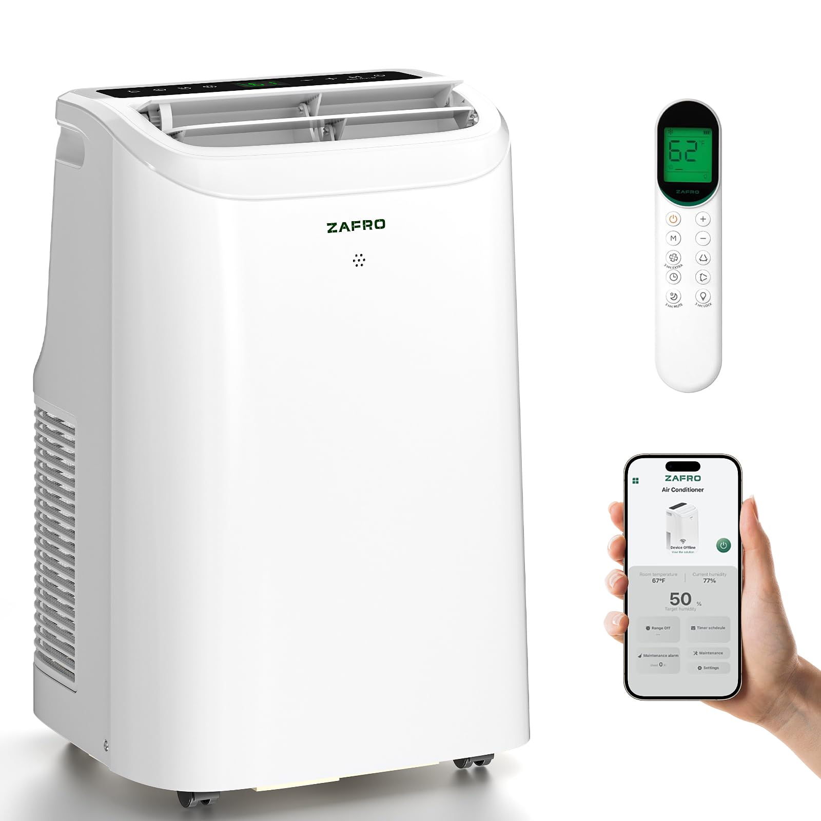 Version 1.0.0 Aire acondicionado portátil inteligente ZAFRO YAC-06CPD/PL7 10000 BTU 6000 BTU SACC sin drenaje deshumidificador ventila