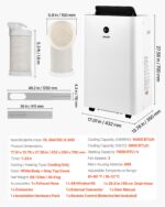 Aire acondicionado portátil y calentador 5 en 1 con panel táctil LED y control remoto VEVOR OL-BA015E-9.5HD 14000 BTU 98