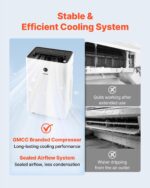 Aire acondicionado portátil y calentador 5 en 1 con panel táctil LED y control remoto VEVOR OL-BA015E-9.5HD 14000 BTU 98