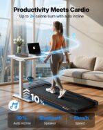 Caminadora de Escritorio MERACH W50 Lite 3.0 HP Inclinación Automática 10% 350 lb Altavoz Bluetooth