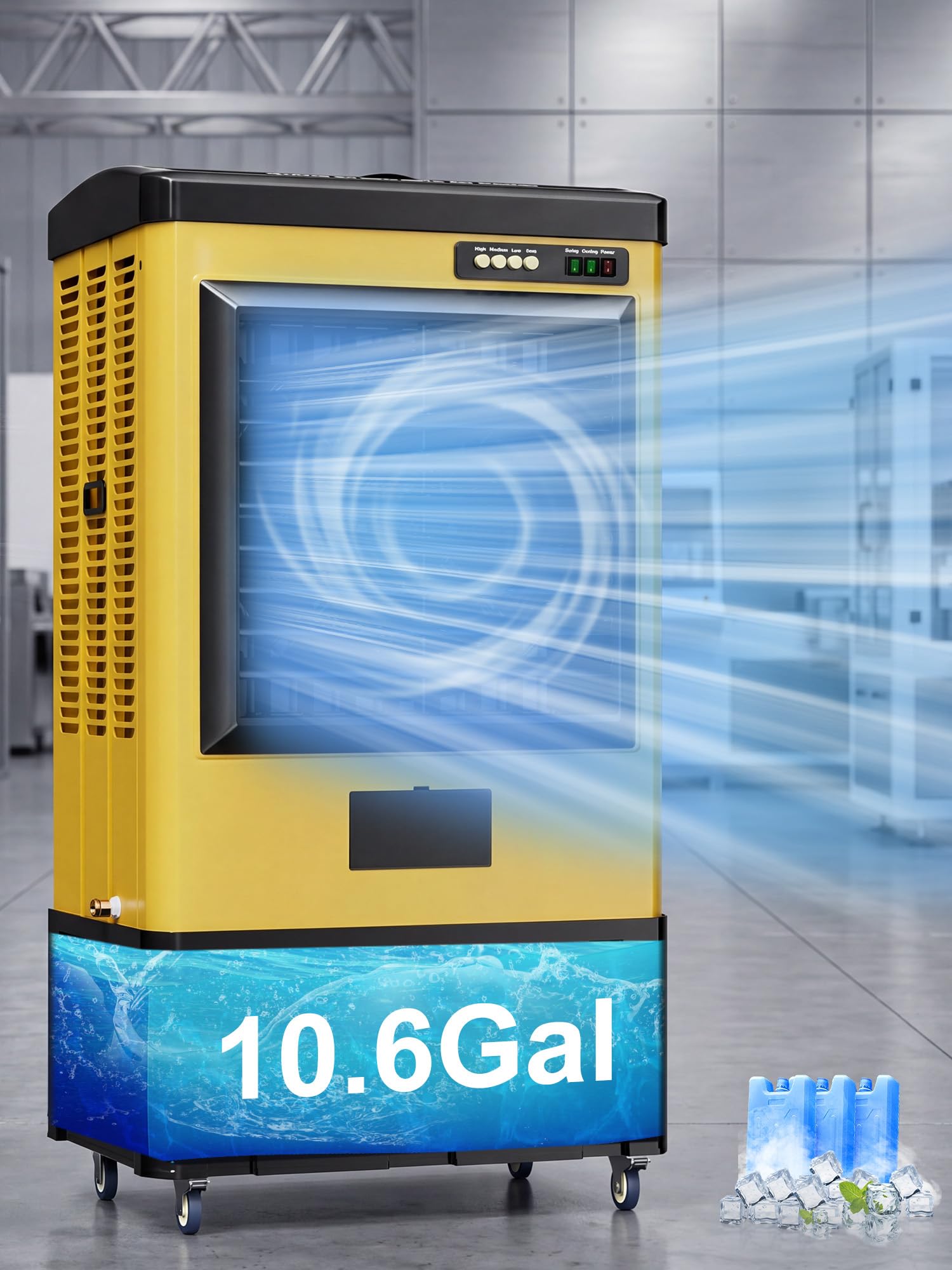 Version 1.0.0 Enfriador Evaporativo Uthfy JH-40BI YELLOW 40 pulgadas 4800 CFM tanque 11 galones 3 velocidades oscilación 120 grados 3