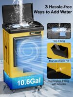 Enfriador Evaporativo Uthfy JH-40BI YELLOW 40 pulgadas 4800 CFM tanque 11 galones 3 velocidades oscilación 120 grados 3