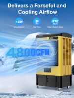 Enfriador Evaporativo Uthfy JH-40BI YELLOW 40 pulgadas 4800 CFM tanque 11 galones 3 velocidades oscilación 120 grados 3