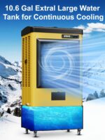 Enfriador Evaporativo Uthfy JH-40BI YELLOW 40 pulgadas 4800 CFM tanque 11 galones 3 velocidades oscilación 120 grados 3