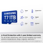 Samsung microSDXC T7 1TB, velocidades de transferencia de hasta 170 MB/s, hecho para jugadores casuales, creadores afici