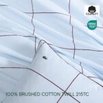 Juego de edredon Lacoste Tennis Checks Sunham Home LACCMF3-0025 sarga algodón 100% cepillado 215 hilos calidez media cer
