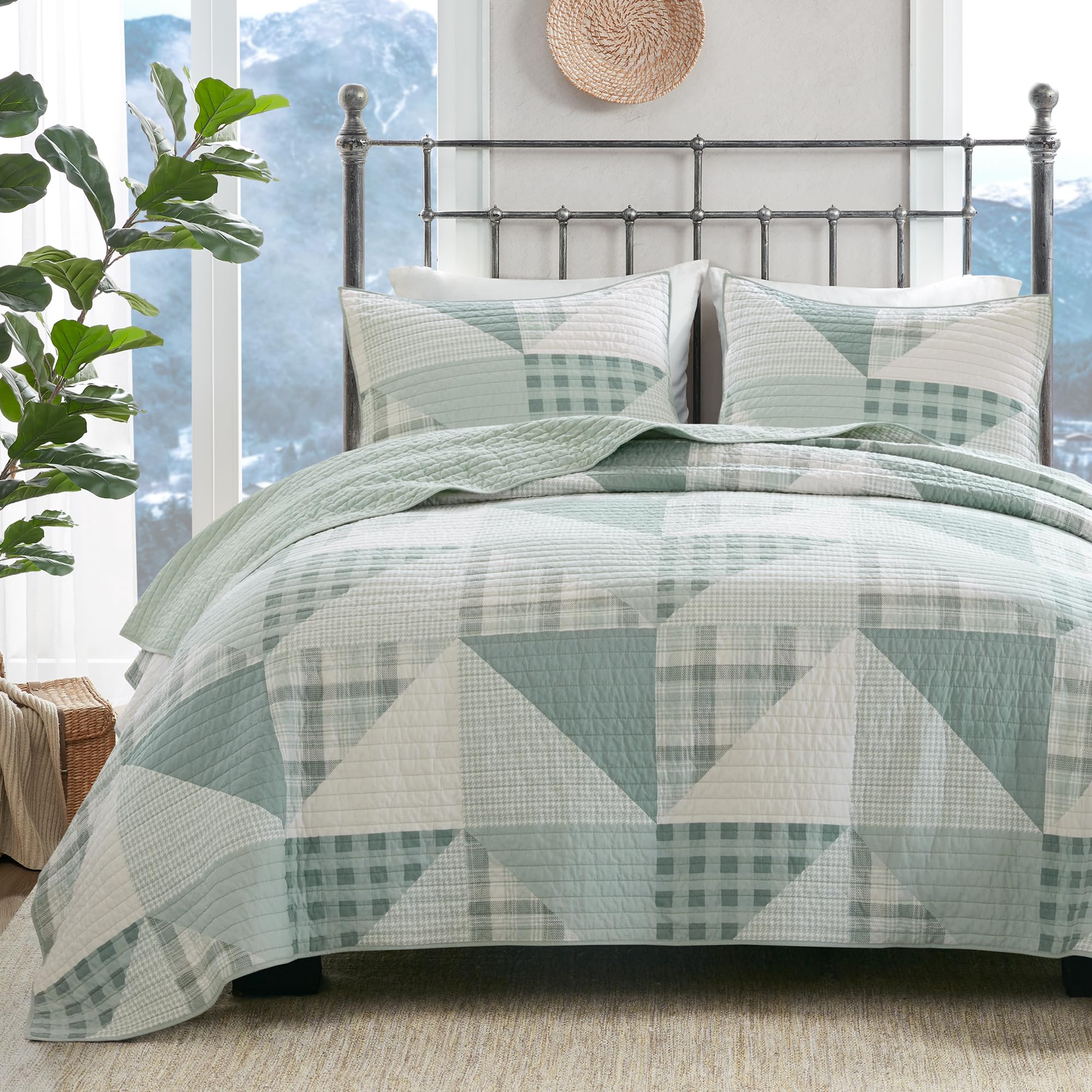 Version 1.0.0 Colcha reversible Woolrich cabana WR13-4090 E&E Co. Ltd DBA JLA Home diseño cabaña color sólido ropa de cama ligera toda
