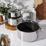 Batería de cocina Henckels Paradigm 1033628 de acero inoxidable antiadherente de cerámica de tres capas 6 piezas con hor