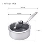 Batería de cocina Henckels Paradigm 1033628 de acero inoxidable antiadherente de cerámica de tres capas 6 piezas con hor