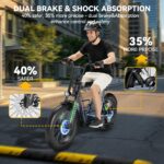 Caroma Electric Scooter for Adults with Seat Peak 1000W, 20" All-Terrain Fat Tire Electric Bike,Dual Shock Absorbing, 25
