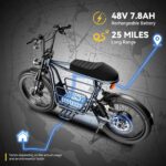 Caroma Electric Scooter for Adults with Seat Peak 1000W, 20" All-Terrain Fat Tire Electric Bike,Dual Shock Absorbing, 25