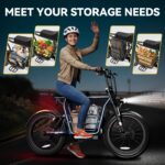 Caroma Electric Scooter for Adults with Seat Peak 1000W, 20" All-Terrain Fat Tire Electric Bike,Dual Shock Absorbing, 25