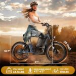 Caroma Electric Scooter for Adults with Seat Peak 1000W, 20" All-Terrain Fat Tire Electric Bike,Dual Shock Absorbing, 25