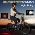 Caroma Electric Scooter for Adults with Seat Peak 1000W, 20" All-Terrain Fat Tire Electric Bike,Dual Shock Absorbing, 25