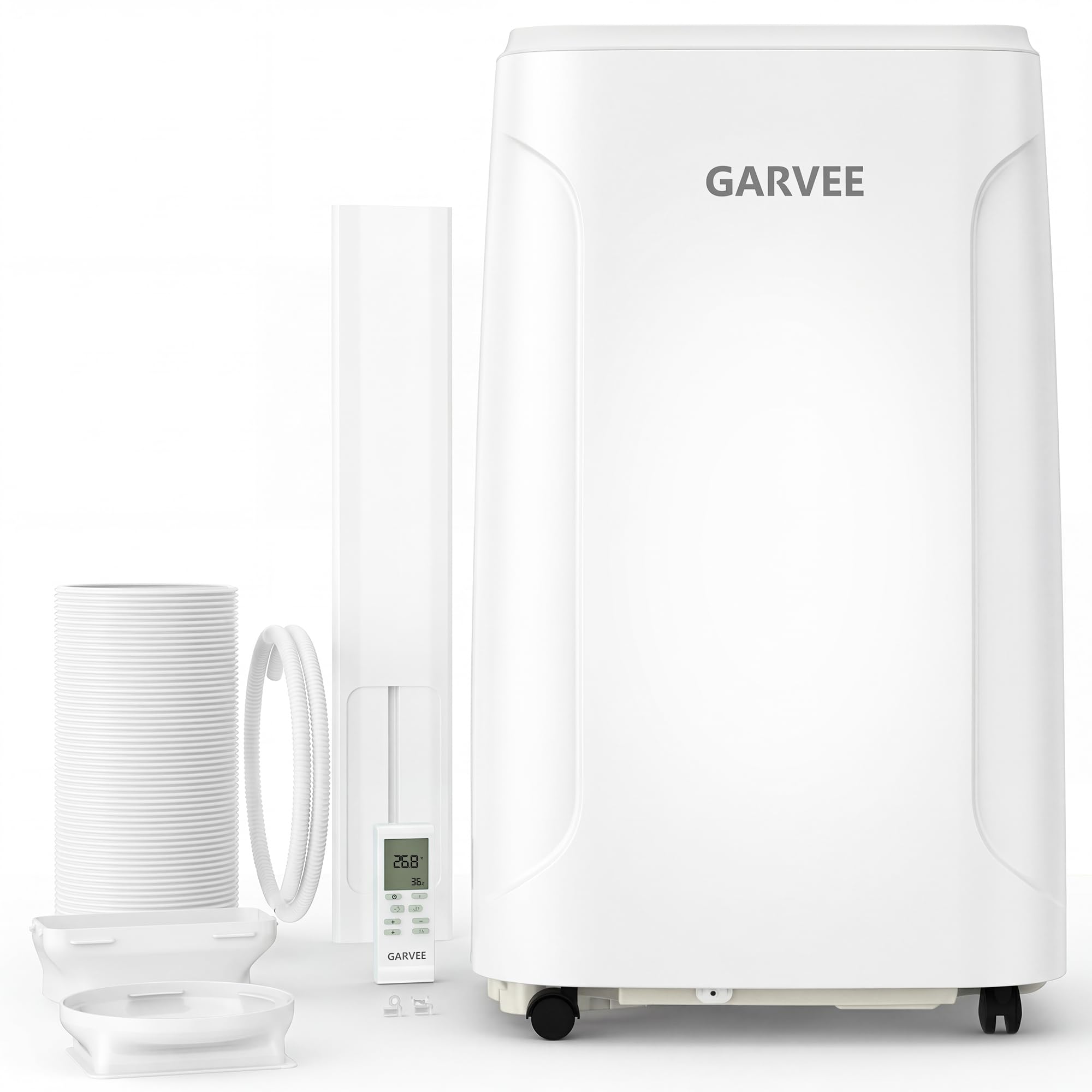 Version 1.0.0 Aire acondicionado portátil Garvee PHK_37EGDNDG 14000 BTU con control remoto y pantalla LCD deshumidificador ventilador