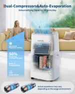 Aire acondicionado portátil Garvee PHK_37EGDNDG 14000 BTU con control remoto y pantalla LCD deshumidificador ventilador