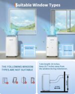 Aire acondicionado portátil Garvee PHK_37EGDNDG 14000 BTU con control remoto y pantalla LCD deshumidificador ventilador