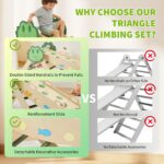 CABIHOME Juguetes de escalada plegables 7 en 1 para interiores, juego de triángulos plegables, parque infantil de madera