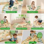 CABIHOME Juguetes de escalada plegables 7 en 1 para interiores, juego de triángulos plegables, parque infantil de madera